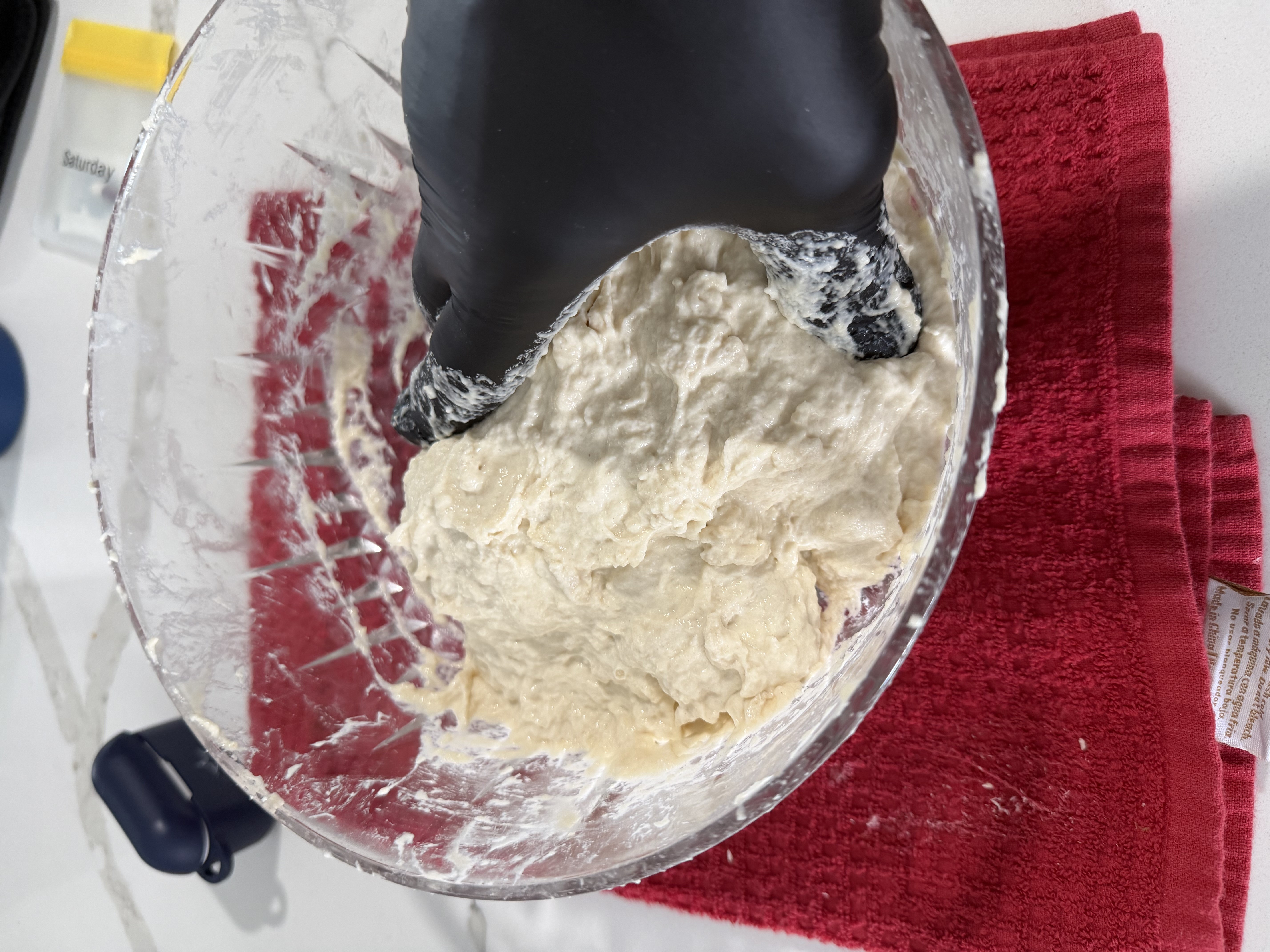 Mixing the dough by hand